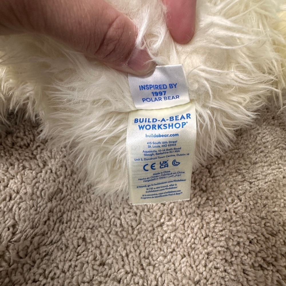 Build-A-Bear 25th Celebration Collection 1997 Polar Bear White Shaggy Plush 2022 - Picture 6 of 8